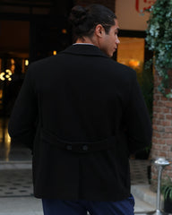 Men's Black Wool Overcoats