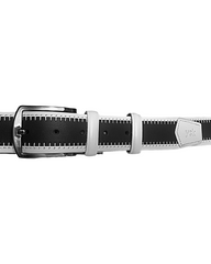 White & Navy or Black Colour Desing Genuine Leather Handmade Belt - 2 Alternative Colours Available