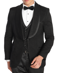 Black Jacquard tuxedo suits for men UK