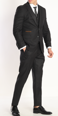 Black three piece suits by designer London