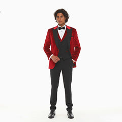 CROWN ROYAL BURGUNDY - Red Velvet Four Piece Dinner & Wedding Suit