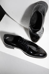 Men's Shinny Black Leather Shoe