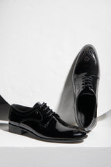 Men's Shinny Black Leather Shoes
