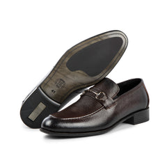 Brown leather loafer shoe for Men