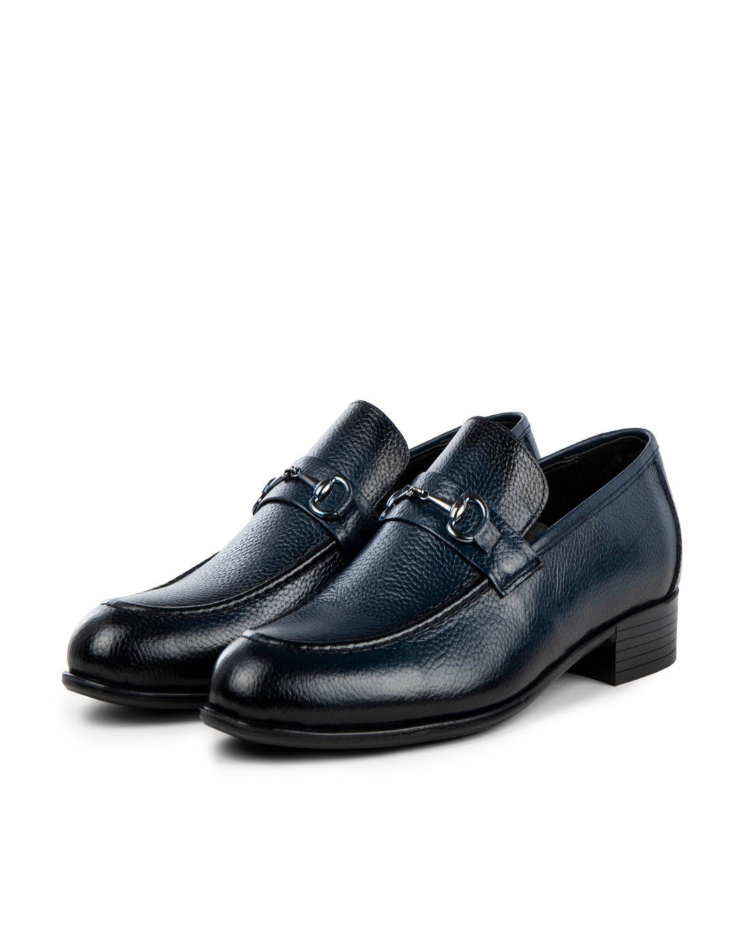 Navy leather loafers for Men