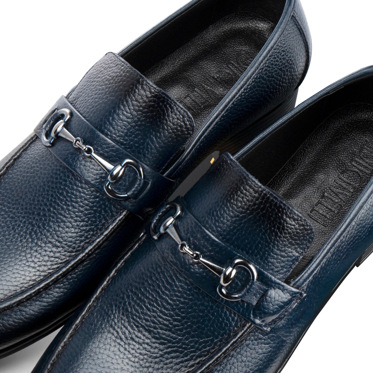 Men's Navy leather loafers shoes