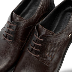 Brown leather classic shoes for Men