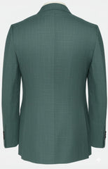 Men's ICONIC Green Texture Double Breasted Suit With Green Crystal Buttons