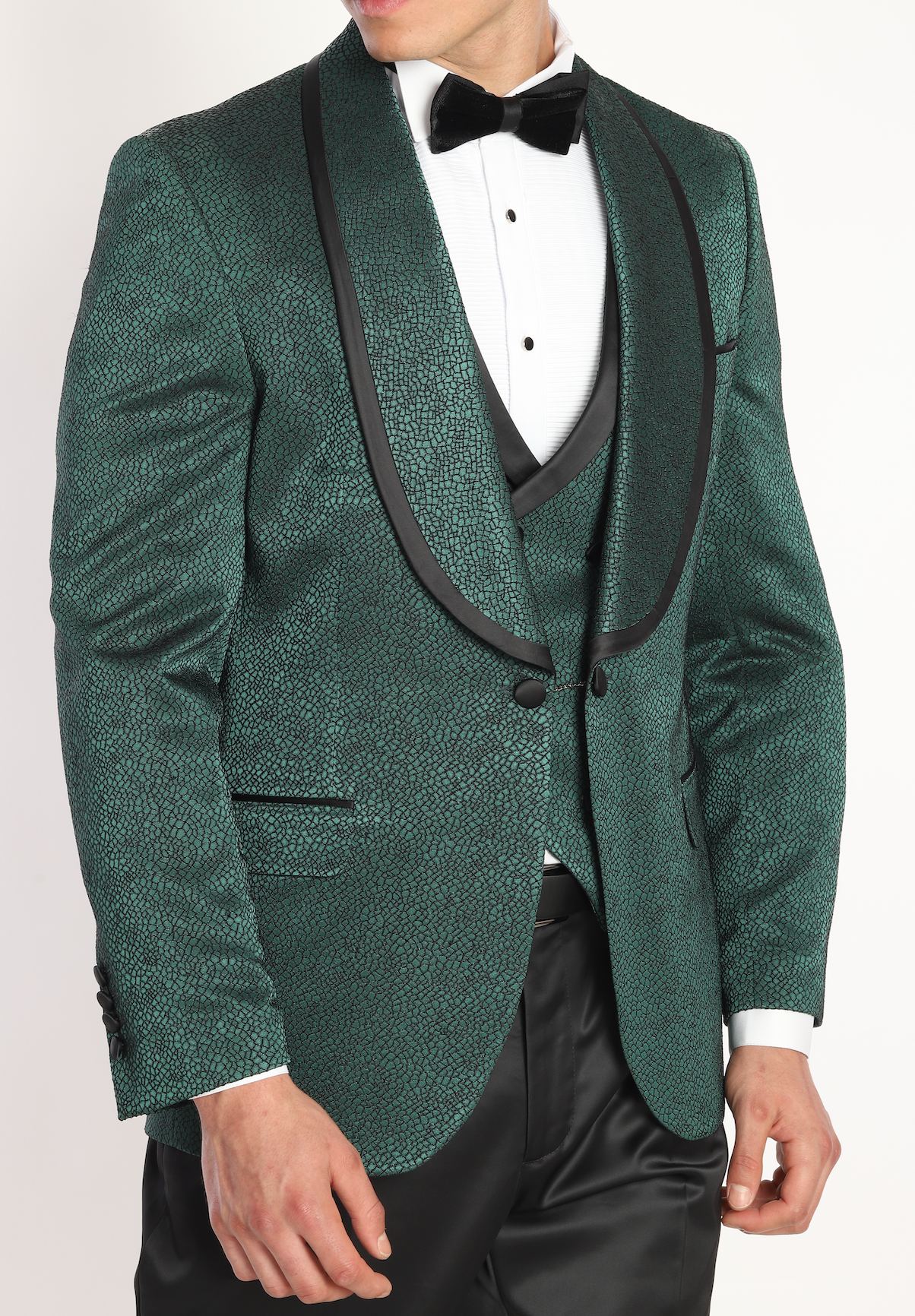 Green Jacquard tuxedo suits