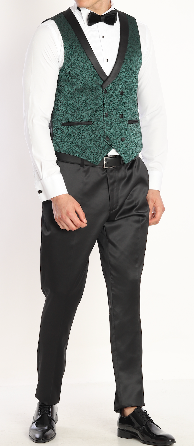 Green Jacquard tuxedo suits for men