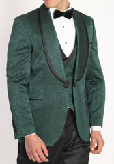 Green Jacquard tuxedo suits