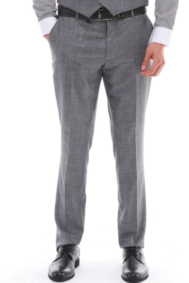 Grey Plain Trouser for Office Men by ECCA LONDON