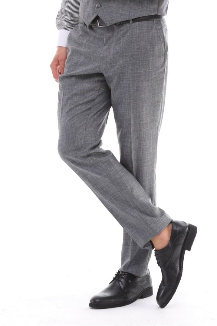 Grey Classic Trouser for Men by ECCA
