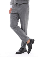 Grey Classic Trouser for Men by ECCA
