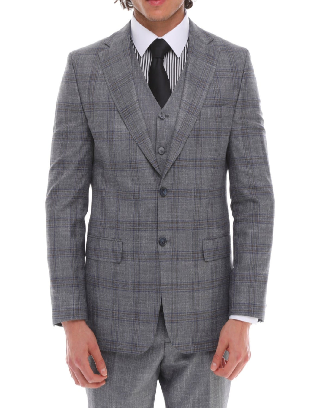 ICONIC GEORGE - Grey Plaid Blazer