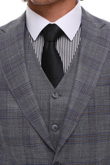 ICONIC GEORGE - Grey Plaid Blazer