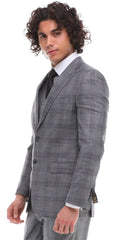 ICONIC GEORGE - Grey Plaid Blazer