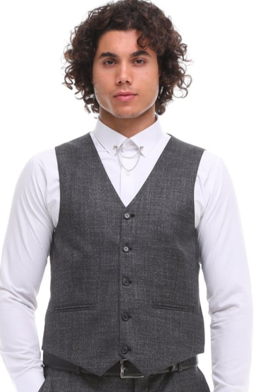 Men's Dark-Grey Classic Waistcoat