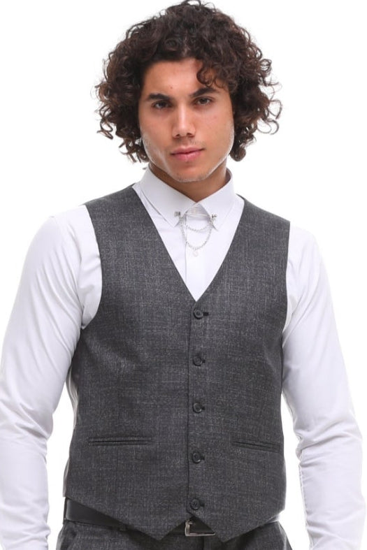 Dark-Grey Classic Waistcoat for Men