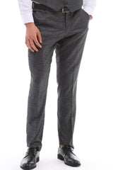 Men's Charcoal Grey Plain Trousers