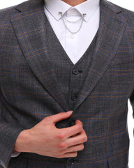 ICONIC HAYES - Dark Grey Plaid Blazer