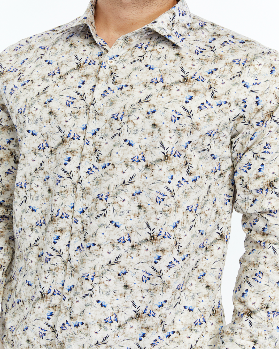 Floral patterned printed shirt men