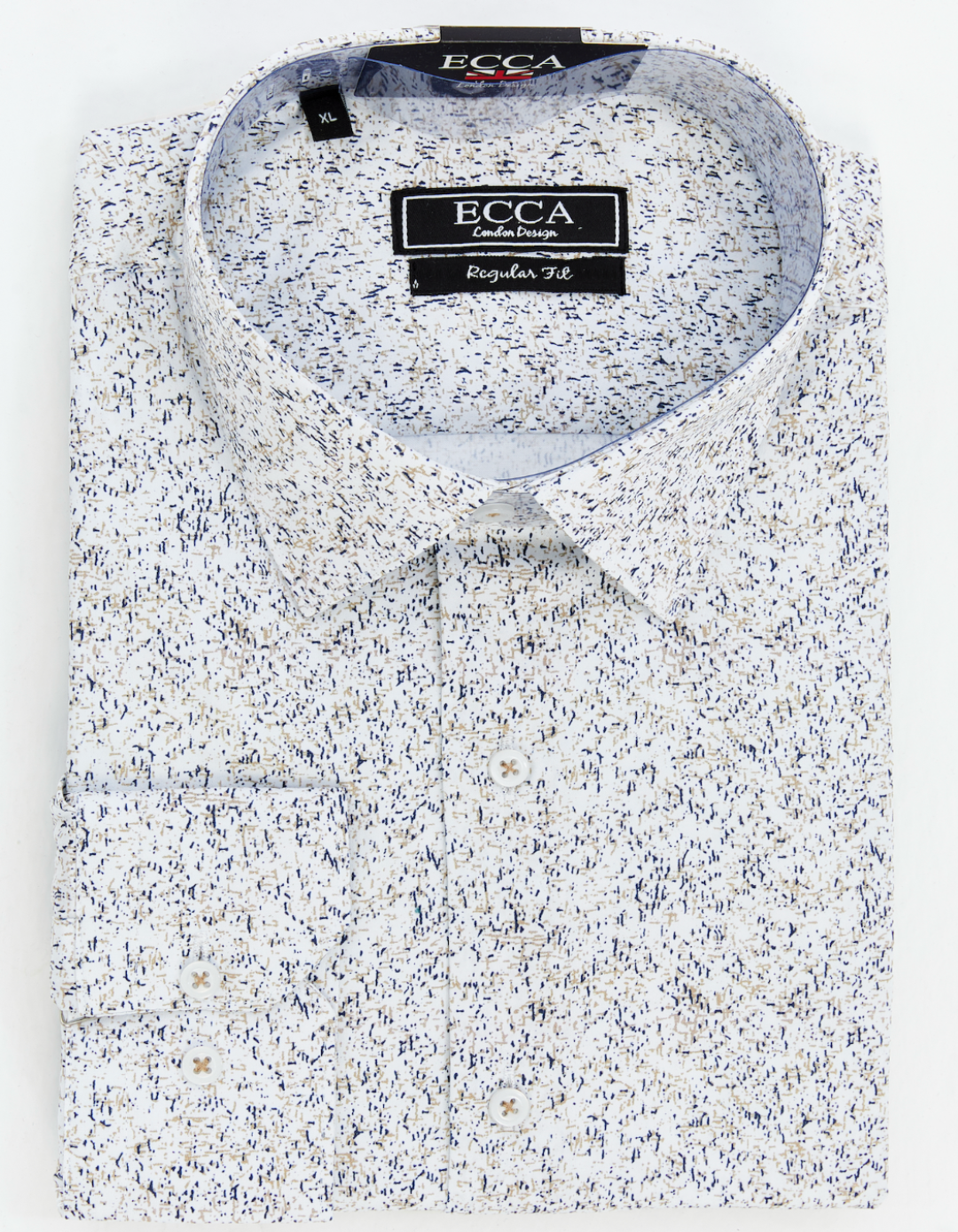 Floral patterned shirt with 'ECCA London' branding on a white background