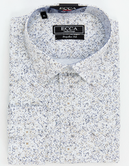 Floral patterned shirt with 'ECCA London' branding on a white background