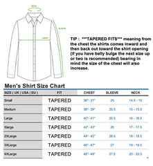 Lilac Stripe with White Collar Shirt Size Chart by ECCA LONDON DESIGN