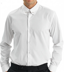 Men's White Pinned Collar Shirt