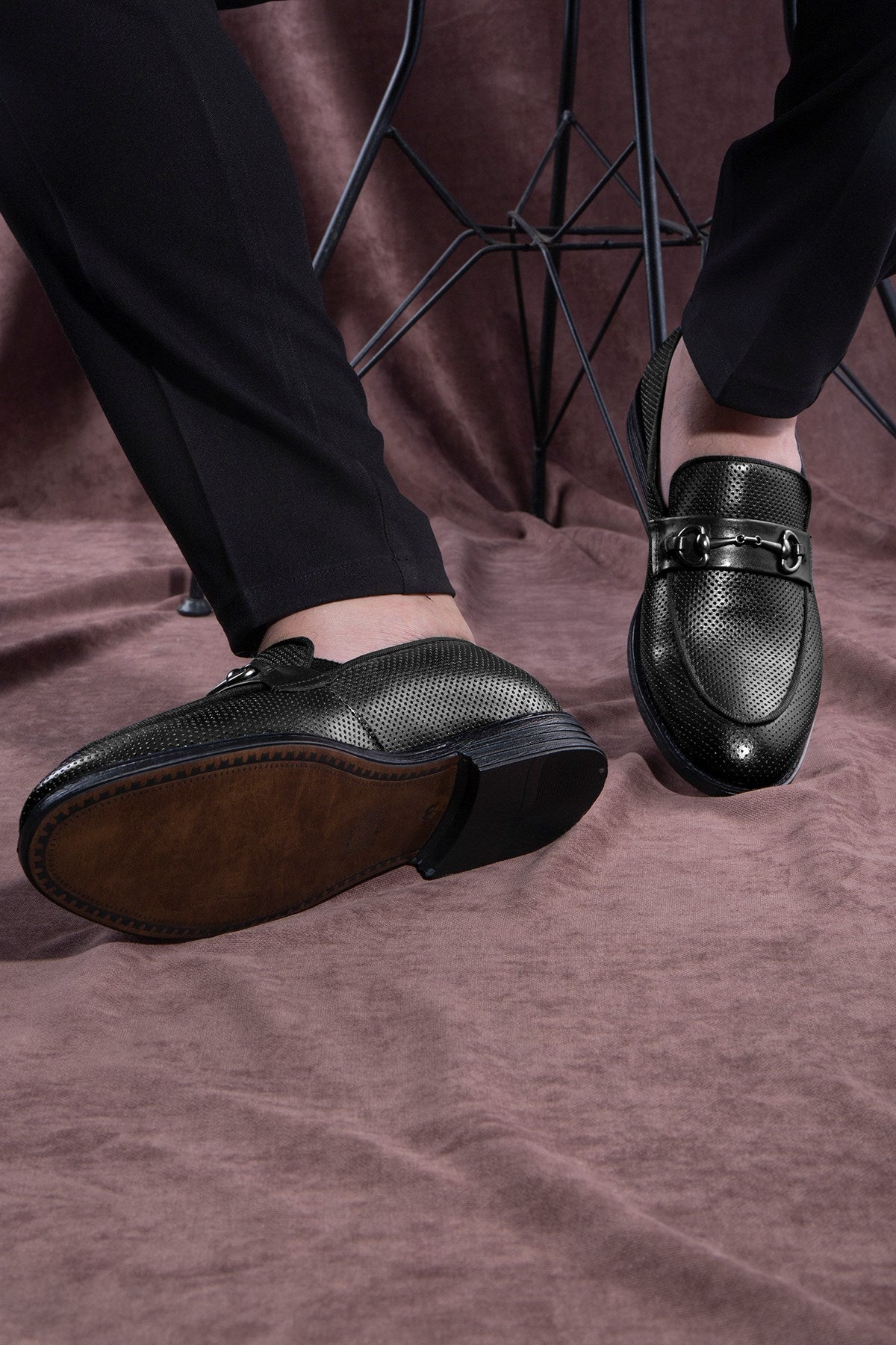 Men's Leather Black Loafer Shoes