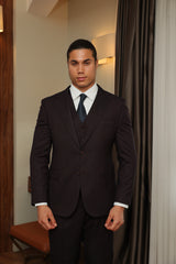 Menswear Purple Three-Piece Classic Suit 