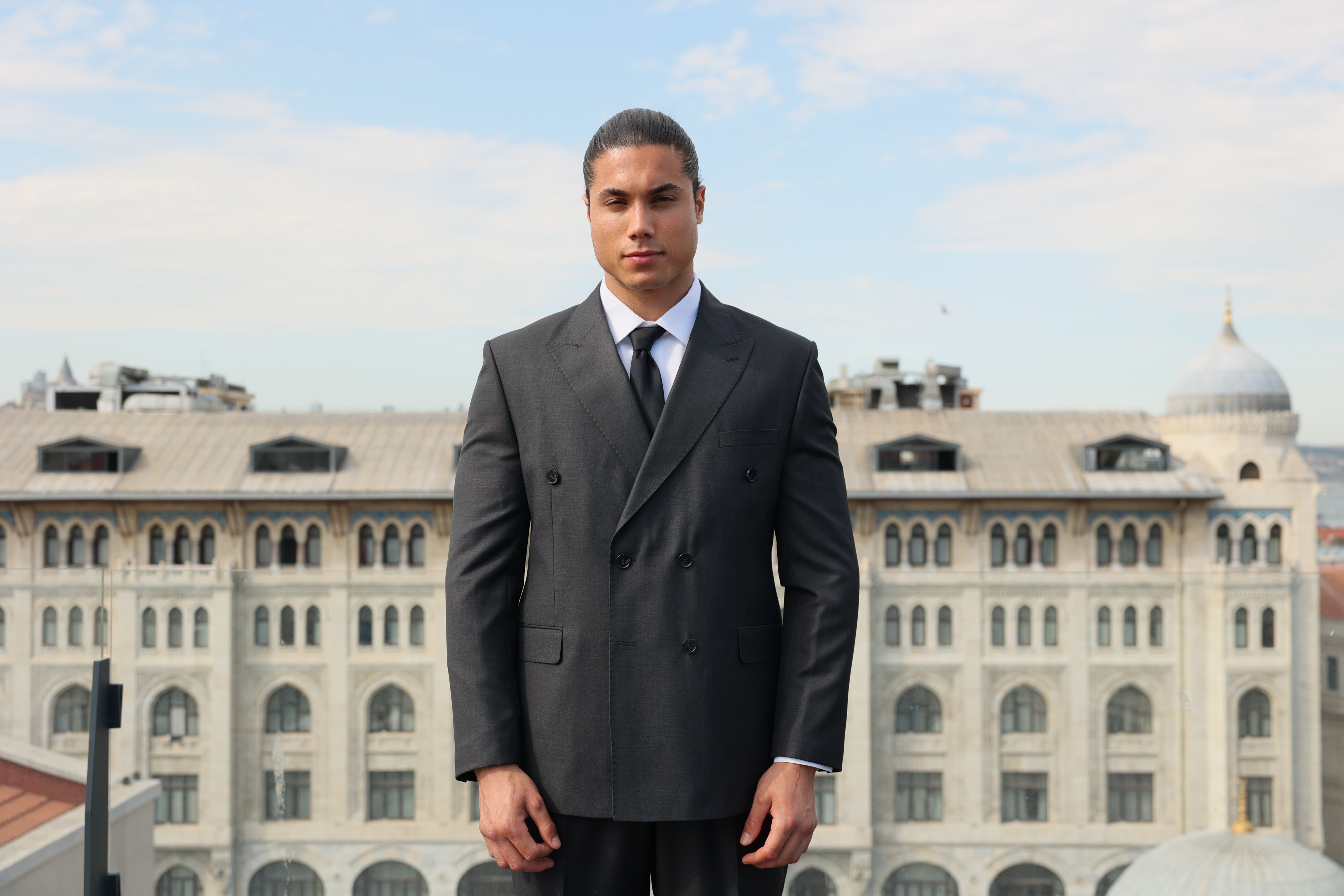 Charcoal Grey Double-Breasted Suits for Men