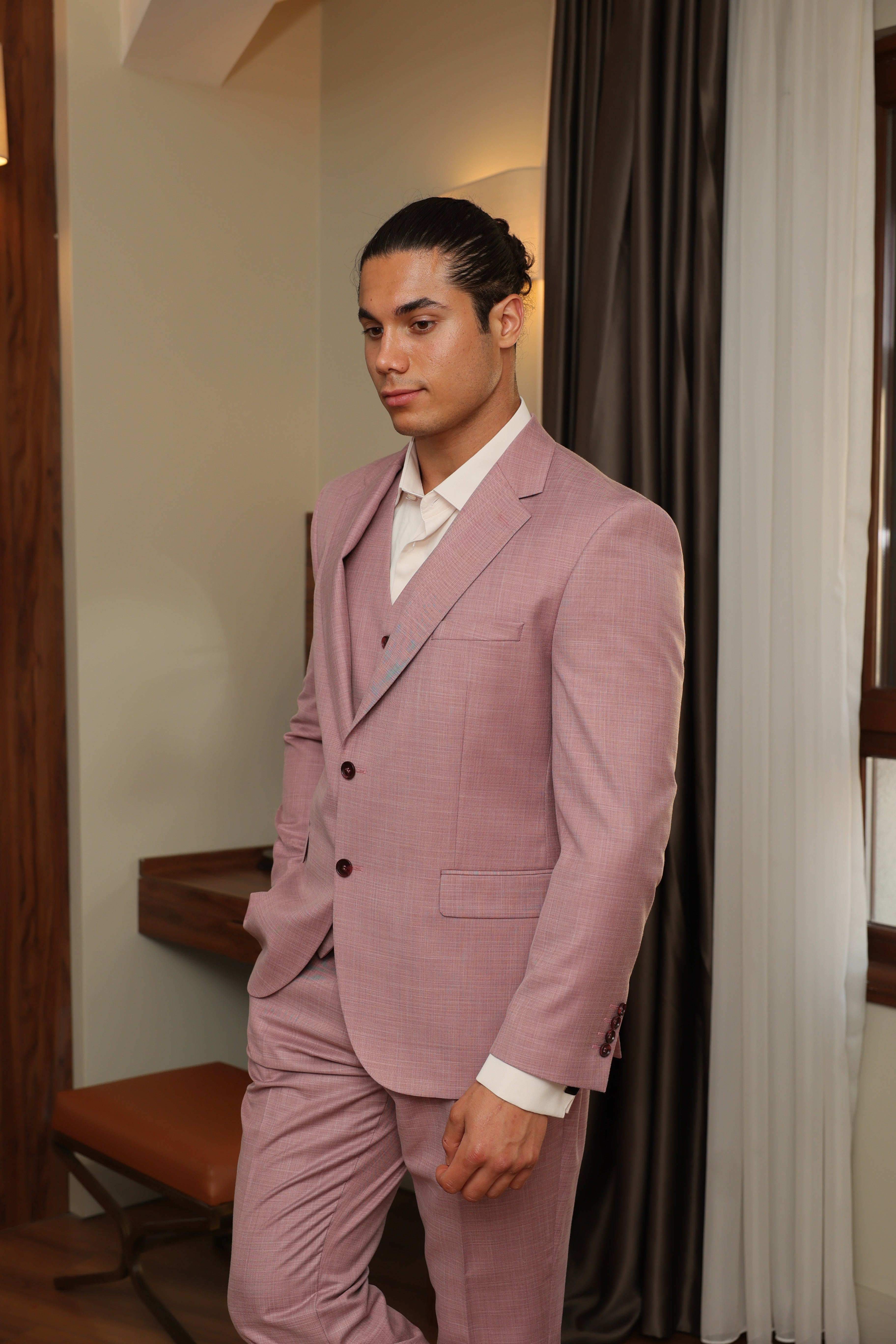 Men's Cherry Three-Piece Suit by ECCA LONDON