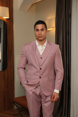Three-Piece Cherry Suit for Men by ECCA LONDON