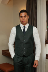 Green Texture Three-Piece Suit by ECCA LONDON