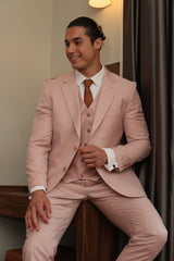 Three-Piece Pink Suit for Men by ECCA LONDON