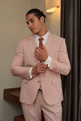 Men's Pink Three-Piece Suit by ECCA LONDON