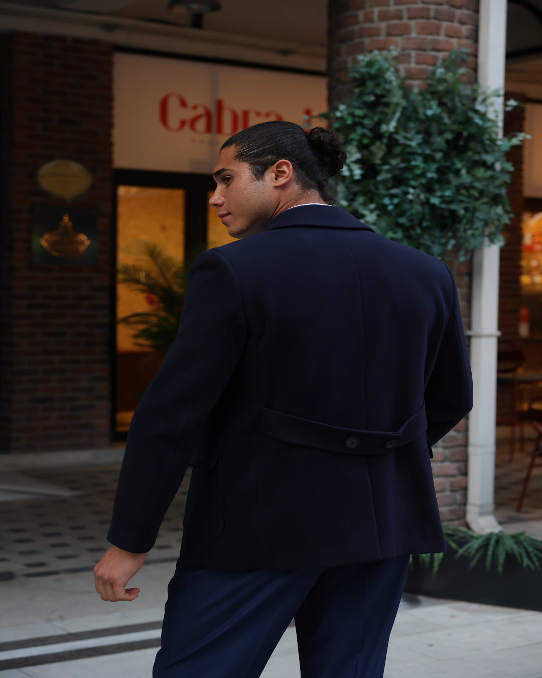 Navy Double-Breasted Designer Overcoats for Men by ECCA London Designer