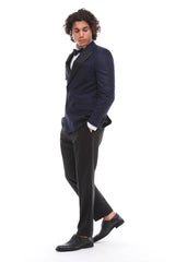 Navy Double Breasted Suit- Navy & Black Tuxedo for Men