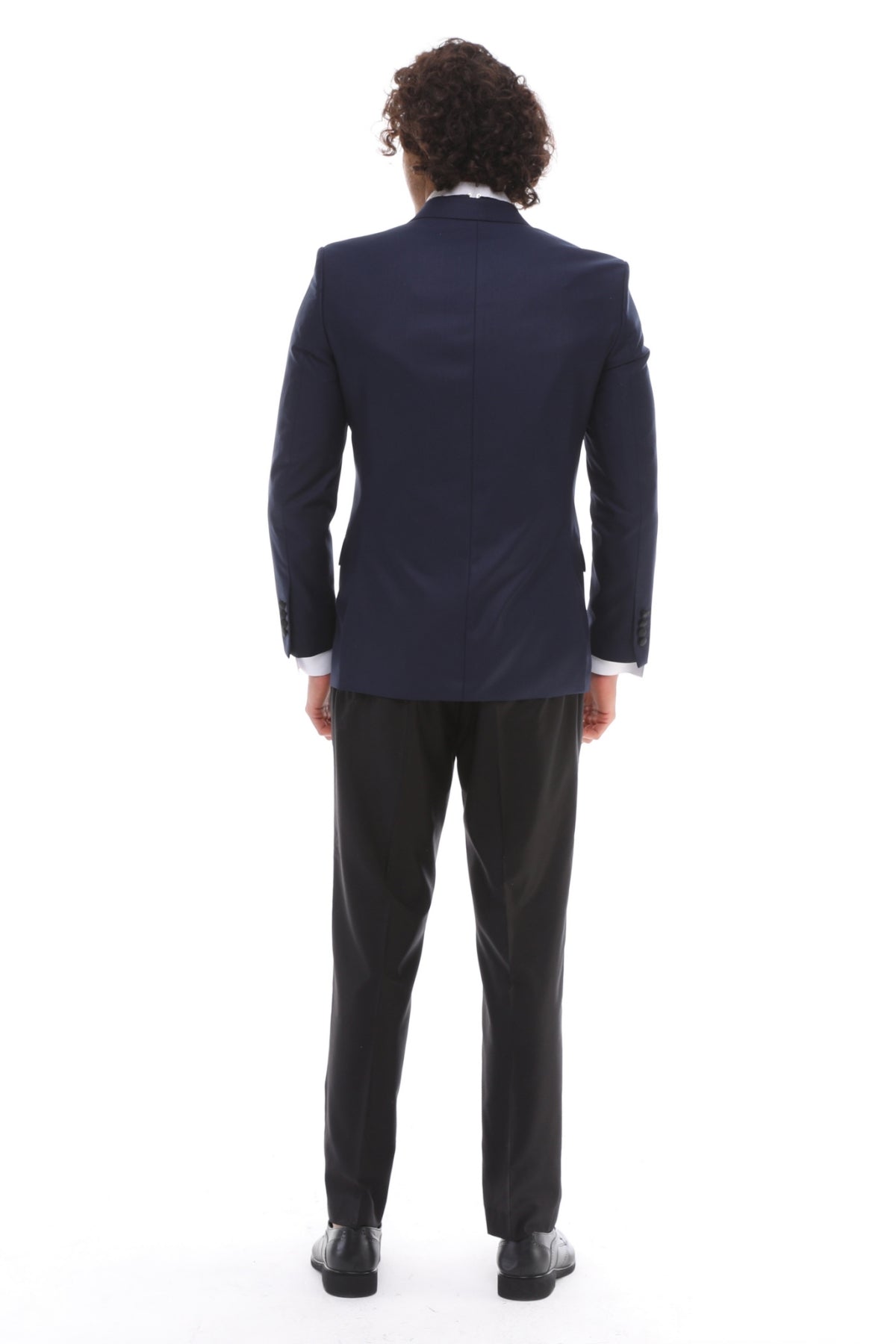 Navy Double Breasted Suit for Men- Navy & Black Tuxedo by ECCA LONDON