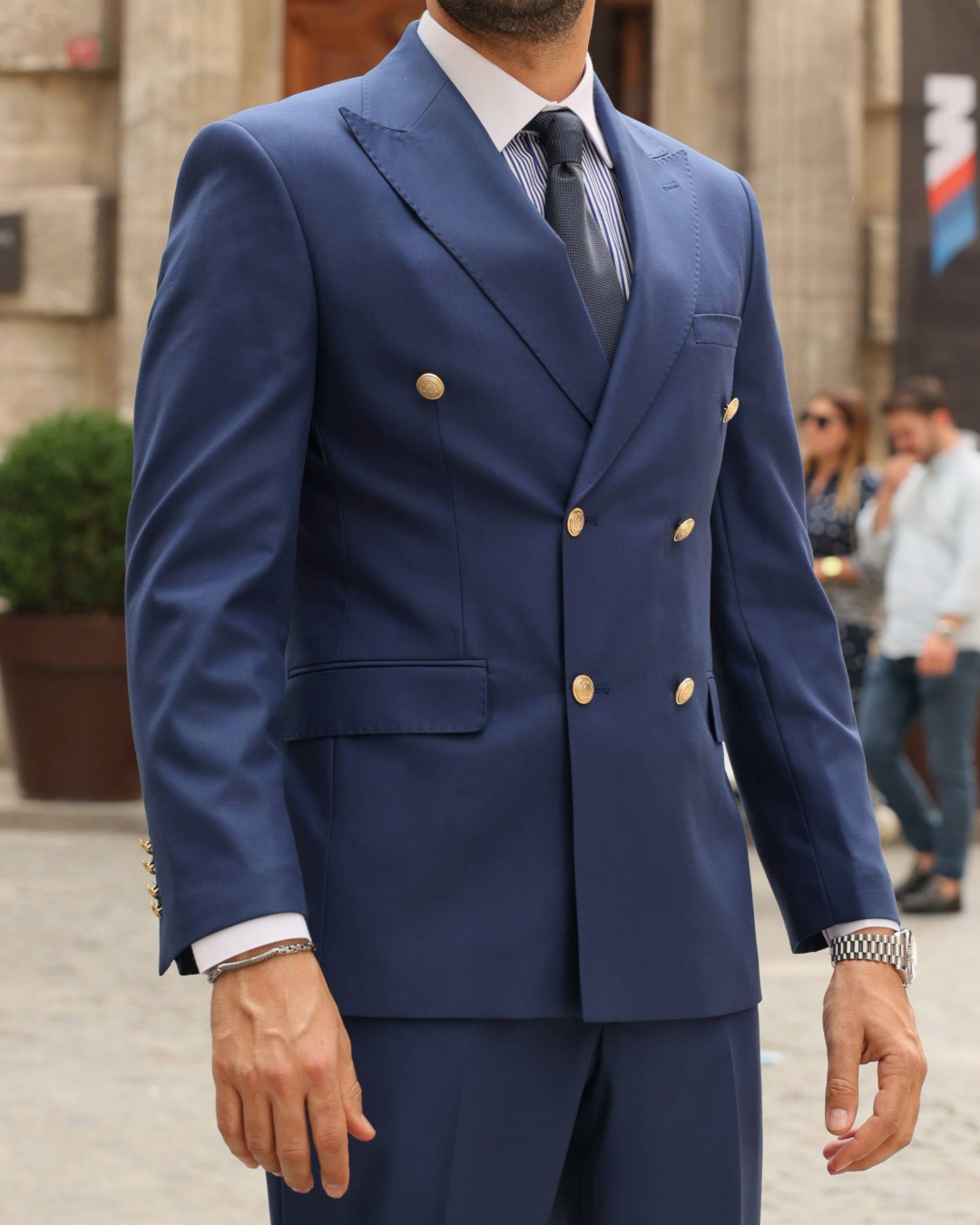 Royal Blue Double-Breasted Suit for men