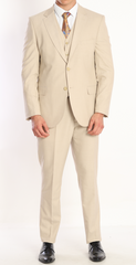 ICONIC FAWN - Beige Plain Three Piece Suit