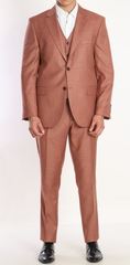 ICONIC TERRA - Brick Colour Plain Three Piece Suit