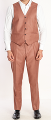 ICONIC TERRA - Brick Colour Plain Three Piece Suit