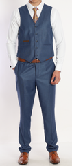 BARRON ARISTOCRAT I - Blue Plain Three Piece Suit