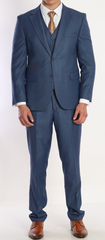 BARRON ARISTOCRAT I - Blue Plain Three Piece Suit