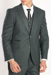 BARRON GREENERA - Green Plain Three Piece Suit