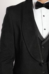 MARDINI SAGA - Black Bracode Jacquard Four Piece Dinner & Wedding Suit