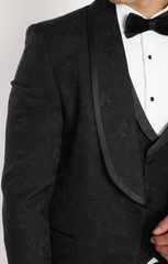 MARDINI SAGOPA I - Black Jacquard Four Piece Dinner & Wedding Suit
